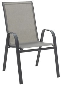 Calan stackable metal armchair anthracite-textilene anthracite 55x75x95cm 55x75x90 εκ.