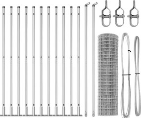 vidaXL Τεντώτο με στήριγμα Ασημί 1,2 x 25 m Ατσάλι