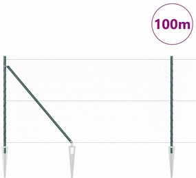 vidaXL Εξάγωνος Φράκτης Πράσινος 1x100 μ Χάλυβας