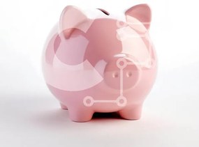 Intra Συλλεκτικό Ξύλινο Παζλ Plywood 4mm - Γυαλιστερό ροζ κουμπαράς σε λευκό φόντο Σε Ξύλινο Κουτί - Διαστάσεις: 10x10 cm – 25 κομμάτια