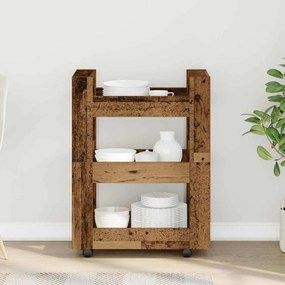 vidaXL Κινητός Τροχός Κουζίνας Παλιού Ξύλου 60x45x80 εκ. Κατασκευασμένο Ξύλο