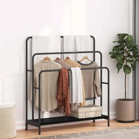 vidaXL Ράφι Ρούχων Μαύρη Οξυά 90 x 30 x 100,5 εκ. Επεξεργασμένο ξύλο