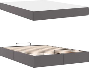 vidaXL Σκελετός κρεβατιού με στρώμα Άλλο 2 pcs Γκρι PVC