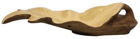 Artekko Woody Διακοσμητική Πιατέλα από Ξύλο Teak Φυσική Απόχρωση Χρυσό (50x25x20)cm Artekko 70649
