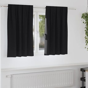 vidaXL Κουρτίνες με κουρτίνες 2 pcs Μαύρο Πολυεστέρας