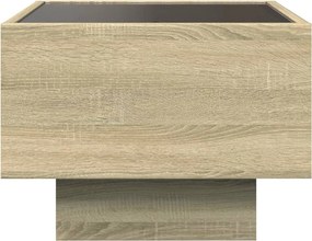 vidaXL Κομοδίνο Άπειρο Φως LED Sonoma Δρυς 40x40x30 εκ.
