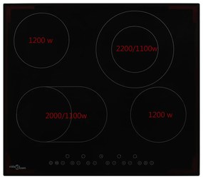 Εστία Κεραμική με 4 Εστίες και Πλήκτρα Αφής 6600 W