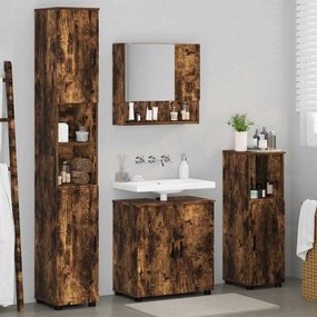 vidaXL Σετ Επίπλων Μπάνιου 4 pcs Καπνιστή δρυς 61 x 35 x 64 εκ.