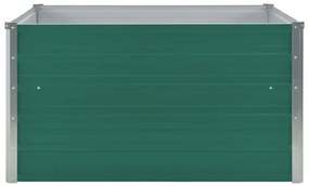 vidaXL Ζαρντινιέρα Ψηλή Πράσινη 100x100x45 εκ. Γαλβανισμένος Χάλυβας