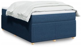 Κρεβάτι Boxspring με Στρώμα Μπλε 120x200 εκ. Υφασμάτινο