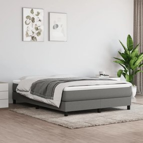 vidaXL Κρεβάτι Boxspring με Στρώμα Σκούρο Γκρι 140x190 εκ. Υφασμάτινο