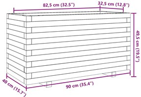 Ζαρντινιέρα Κήπου 90x40x49,5 εκ. από Εμποτισμένο Ξύλο Πεύκου - Καφέ