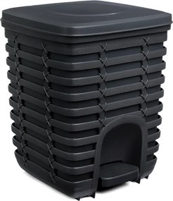 Stewehome Σετ μπάνιου 5 τεμαχίων από πλαστικό Γκρι 8x20 cm