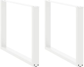 vidaXL Πόδια Τραπεζαρίας σε Σχήμα U 2 τεμ. Λευκά 100x(72-73) εκ. Ατσάλι