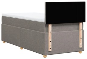 vidaXL Κρεβάτι Boxspring με Στρώμα Taupe 100 x 200 εκ. Υφασμάτινο