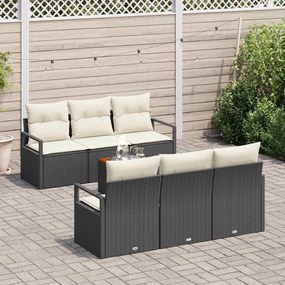 vidaXL Σετ Καναπέ Κήπου 7 pcs Μαύρος, λευκός