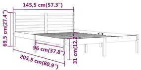 ΠΛΑΙΣΙΟ ΚΡΕΒΑΤΙΟΥ 140 X 200 ΕΚ. ΑΠΟ ΜΑΣΙΦ ΞΥΛΟ ΠΕΥΚΟΥ 810430