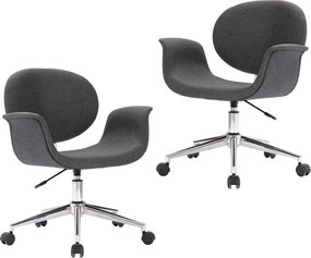 vidaXL Καρέκλες Τραπεζαρίας Περιστρεφόμενες 2 τεμ. Γκρι Υφασμάτινες