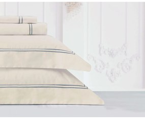 Σετ Σεντόνια Βαμβακοσατέν King 260x270εκ. Bar 12 Beige-Ecru Makis Tselios