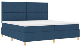 vidaXL Κρεβάτι με Σανίδα με Μαξιλάρι Μπλε 200x200 εκ Ύφασμα