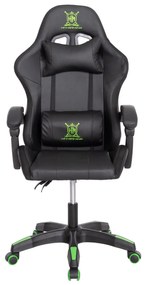 ΠΟΛΥΘΡΟΝΑ GAMING DARREN  ΜΑΥΡΟ-ΠΡΑΣΙΝΟ PVC &amp; NYLON 51x49x125Υεκ.