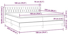 BOX SPRING ΚΡΕΒΑΤΙ ΜΕ ΣΤΡΩΜΑ ΑΝΟΙΧΤΟ ΓΚΡΙ 180X220 CM ΒΕΛΟΥΔΙΝΟ 3318417