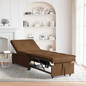 vidaXL Καναπές-κρεβάτι 3-σε-1 Σχεδίου με Pull-Out Καφέ Ψεύτικο Σουέτ Δέρμα