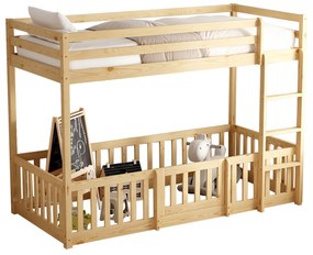 ΠΑΙΔΙΚΗ ΚΟΥΚΕΤΑ ΜΕ ΠΑΡΚΑΚΙ PLAYKID HM703.01 ΞΥΛΟ ΠΕΥΚΟΥ ΦΥΣΙΚΟ ΓΙΑ 190x90εκ
