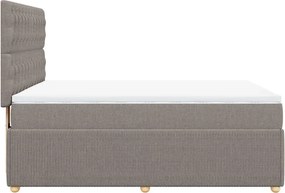 vidaXL Κρεβάτι Boxspring με Στρώμα Taupe 140x200 εκ. Υφασμάτινο