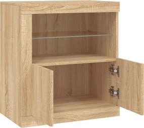 vidaXL Ντουλάπι με LED Sonoma Δρυς 60,5x37x67 εκ.