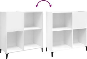 vidaXL Δισκοθήκη Λευκή 84,5 x 38 x 89 εκ. από Επεξεργασμένο Ξύλο