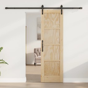 vidaXL Συρόμενη Πόρτα με Σύνολο Εξαρτημάτων 61x198,5 cm Στέρεο Ξύλο Πεύκου