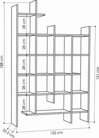 Βιβλιοθήκη Δρυς MANCO 122x25,5x188