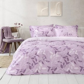 Σεντόνια Florelia Με Λάστιχο (Σετ 4τμχ) Lila Nima Queen Size 160x232cm 100% Βαμβάκι