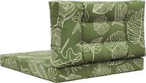 vidaXL Μαξιλάρι Καναπέ Εξωτερικού Χώρου 2 pcs Σχέδιο Φύλλου