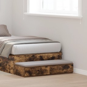 vidaXL Συρτάρια Κρεβατιού Καπνιστής Δρυς 100x36,5x16,5 εκ. Επεξεργασμένο Ξύλο