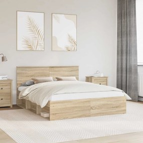 vidaXL Σκελετός Κρεβατιού Sonoma Δρυς 160 x 200 cm