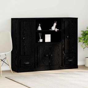 vidaXL Βιβλιοθήκη Μαύρη Δρυς 132 x 35.5 x 103.5 εκ Επεξεργασμένο Ξύλο