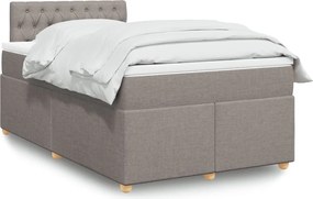 vidaXL Κρεβάτι Boxspring με Στρώμα Taupe 120x200 εκ. Υφασμάτινο