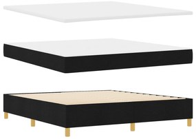 vidaXL Κρεβάτι Με Στρώμα & Πάγκο Μαύρο 180x200 εκ. Ύφασμα