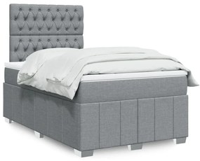 ΚΡΕΒΑΤΙ BOXSPRING ΜΕ ΣΤΡΩΜΑ ΑΝΟΙΧΤΟ ΓΚΡΙ 120X190 ΕΚ. ΥΦΑΣΜΑΤΙΝΟ 3293914