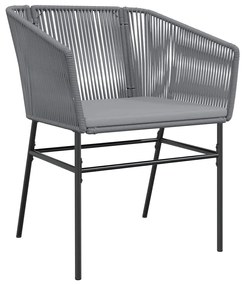 vidaXL Σέτ φαγητού για κήπο 3 pcs Γκρι Πολυ ράταν