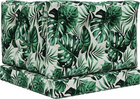 vidaXL Μαξιλάρι Καναπέ Εξωτερικού Χώρου 3 pcs Σχέδιο Φύλλου