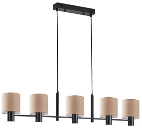 SE21-BL-120-SH3 ADEPT PENDANT Black Metal Pendant Brown Shade+ HOMELIGHTING 77-8871