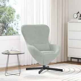 vidaXL Κάθισμα-αυγό Ανοιχτό γκρι 63 x 73 x 90 εκ Βελούδο
