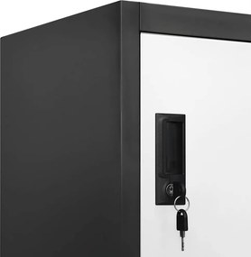vidaXL Φοριαμός Ανθρακί και Λευκό 90 x 40 x 180 εκ. Ατσάλινος
