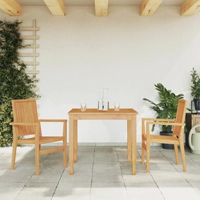 Καρέκλες Κήπου Στοιβαζόμενες 2 τεμ. 56,5x57,5x91 εκ. Μασίφ Teak - Καφέ