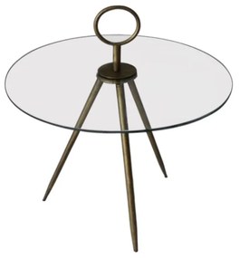 VETRI SIDE TABLE ΔΙΑΦΑΝΟ BRASS D45xH49,5/64cm 04-0526