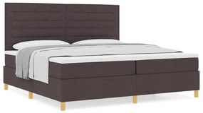 vidaXL Κρεβάτι με ελατήρια Σκούρο Καφέ 200x200 εκ. Ύφασμα