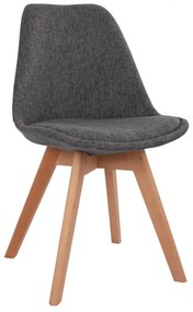 Chair Vegas with wooden legs and fabric Grey  48x55x82 cm